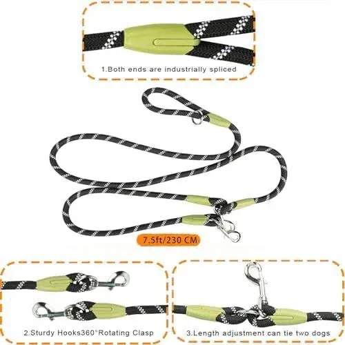 Multi-Function Hands Free Dog Leash， 7.5ft Rope Crossbody Dog Leash Reflectiv...