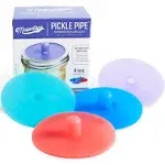 Pickle Pipe Fermentation Jar BPA-Free Silicone Lids Self-Sealing Pack of 4