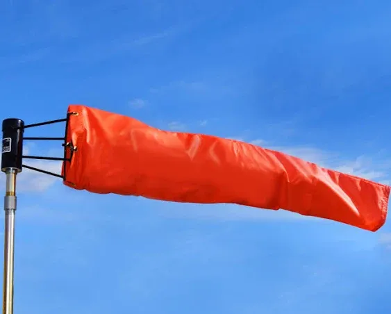 Airport Windsock Corporation 8" x 36" Orange Windsock and 8" Ball Bearing Frame ...