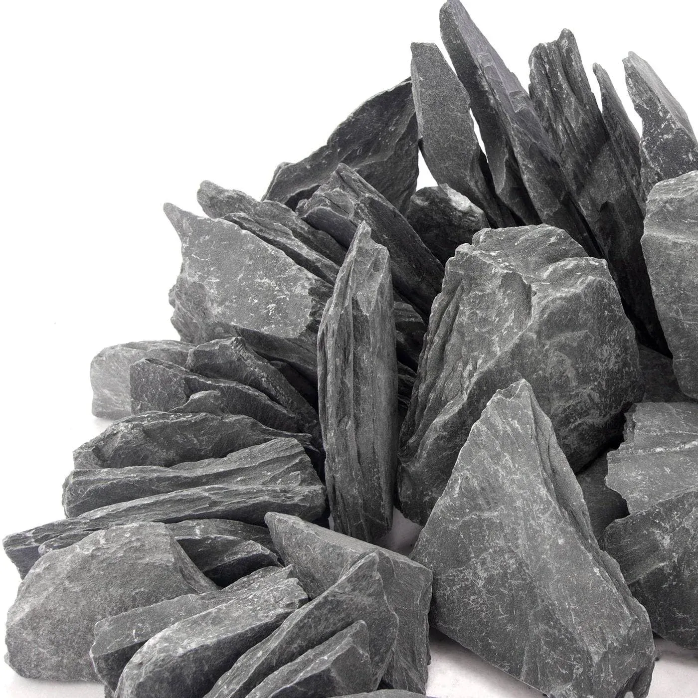 CFKJ [18 Pounds] Natural Slate Stone Rocks, 3 to 5 inch Slate Stone Rocks for Aquascaping, Aquariums, Terrariums, Amphibian Enclosures