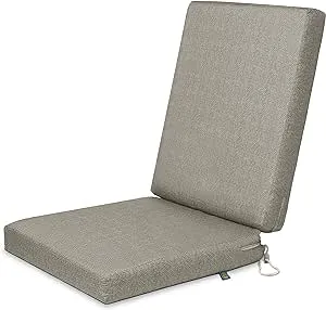 Duck Covers Weekend Water-Resistant Outdoor Dining Chair Cushions, 44 x 20 x 3 Inch, Moon Rock, Deep Seat Patio Cushions