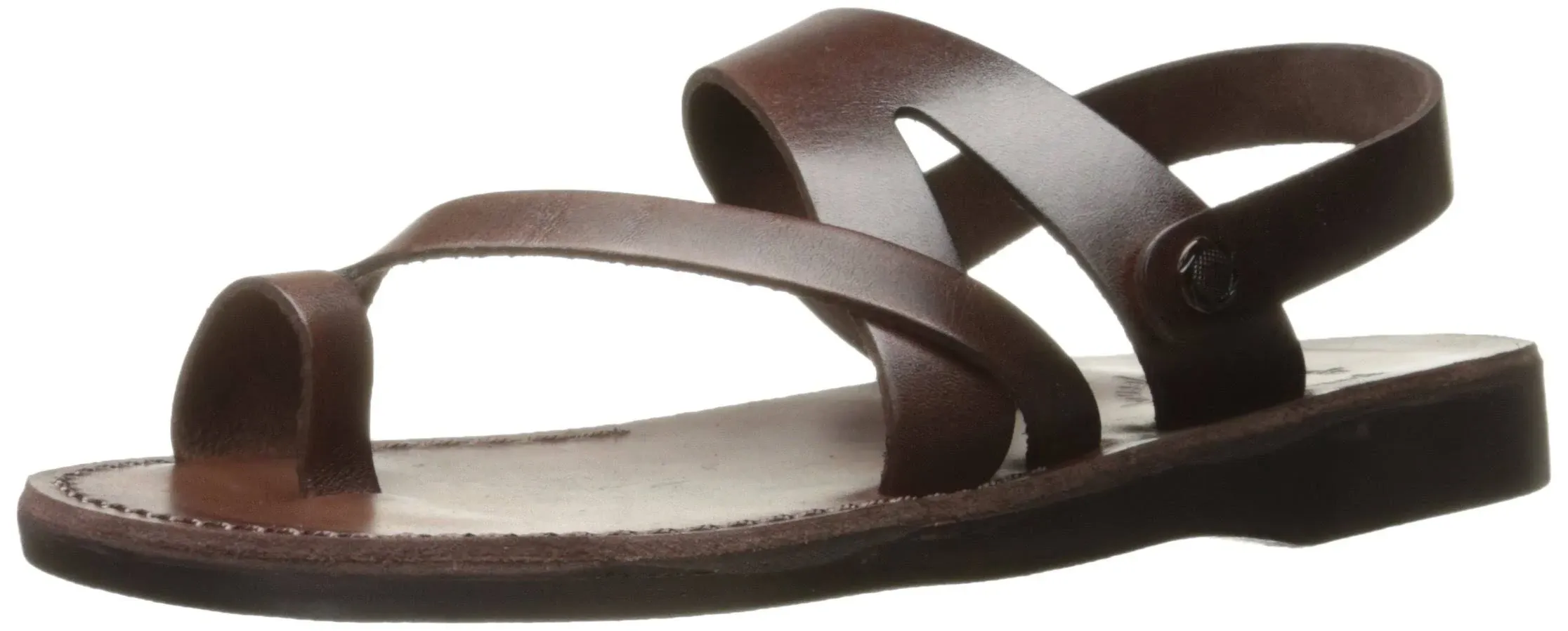 Men's Leather Slingback Sandal - Benjamin - Brown, Size 43 | Jerusalem Sandals