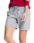 Hanes Women's French Terry Bermuda Pocket Short Light Steel