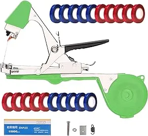 DrRobor Plant Tying Machine Tomato Tape Tool with 21 Rolls of Tape and 1 Box