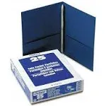 Oxford Twin-Pocket Folders With 3 Fasteners, Letter, 1/2" Capacity, Blue, 25/box