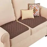 Collections Etc Quilted Waterproof Seat Protector - Set of 2 -Use for Indoor or Outdoor Seating, Chocolate, Brown