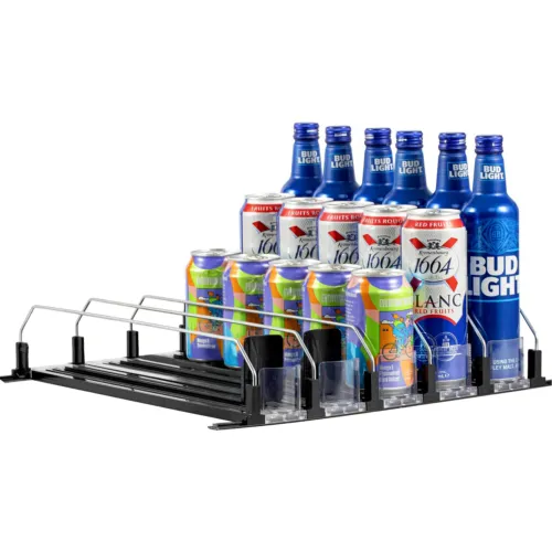 5 Drink Organizer for Fridge, Self-Pushing Soda Can Dispenser for Refrigerator