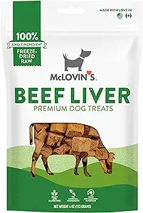 Freeze Dried Raw Beef Liver Dog Treats, 4 oz