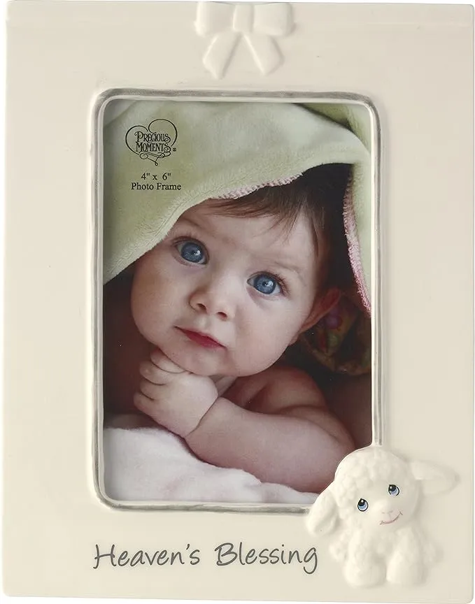 Precious Moments Heaven's Blessing, Lamb Photo Frame, Ceramic