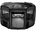 ESK Collection 48" Pet Puppy Dog Playpen Exercise Pen Kennel 600D Oxford Cloth Black