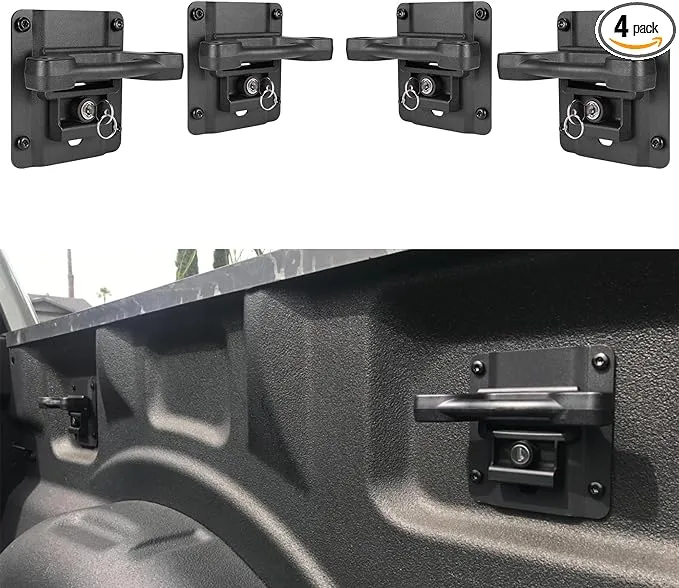 4Pcs Truck Bed Tie Down Anchor Boxlink Cleats & Plates Compatible with Ford Raptor 2015-2024 F150, F250 / F350 Super Duty