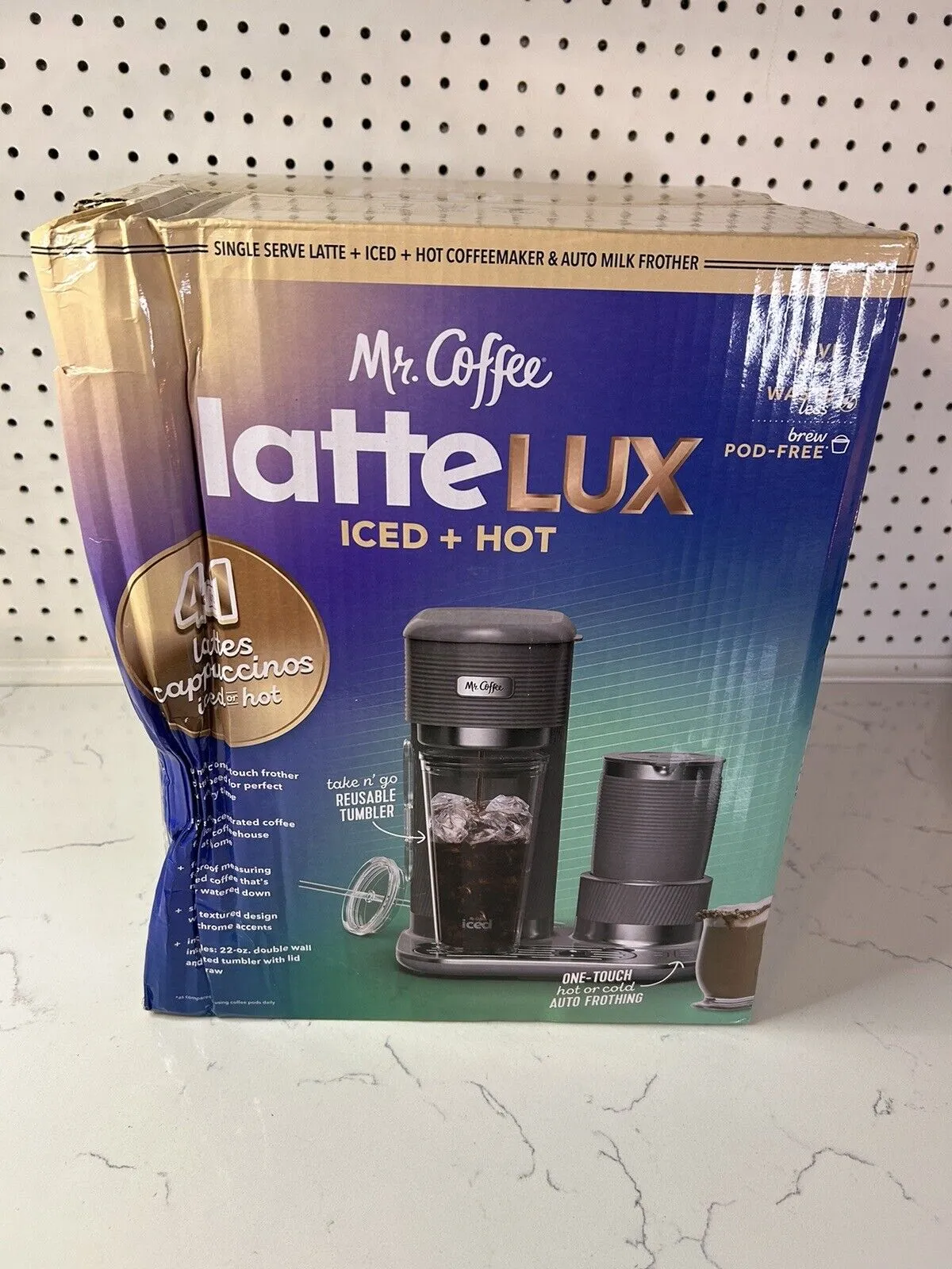 Mr. Coffee 4-in-1 Single-Serve Latte Lux, Iced, and Hot Coffee Maker with Milk