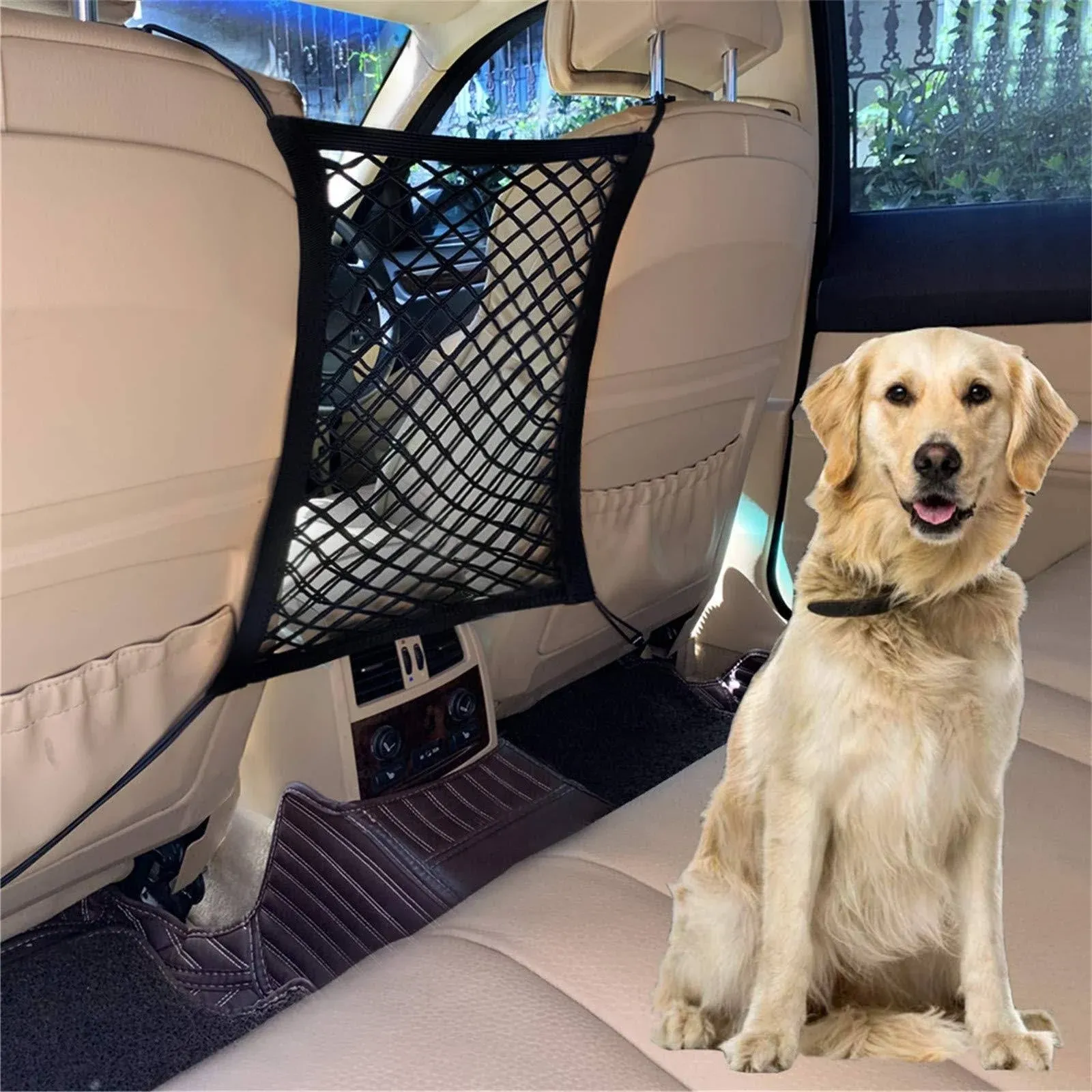 DYKESON Pet Barrier Dog Car Net Barrier with Auto Safety Mesh Organizer Baby Str