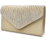 Nodykka Purses and Handbags Envelope Evening Clutch Crossbody Bags Champagne