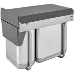 Rev-A-Shelf Double 10/20 Liter Pull-Out Under-Sink Waste Container w/Door Mount Frame - Stainless Steel