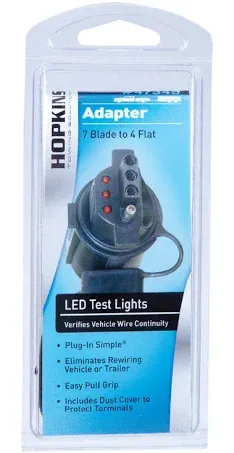 Hopkins 47345 Wiring Adapter 7 Blade to 4 Flat w/ LED Test Lights (2 PC LOT)