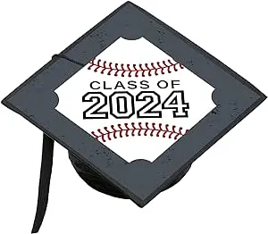 Grad Baseball - 2024 Graduation Cap Decorations Kit - Grad Cap Cover