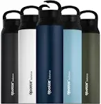 Qbottle Premium 27 oz Insulated Water Bottles with Carabiner Lid – Stainless Steel Water Bottle – Leak Proof Metal Water Bottle – No Sweat – Wide