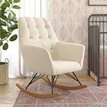 Raven Upholstered Nursery Rocker, Ivory Boucle