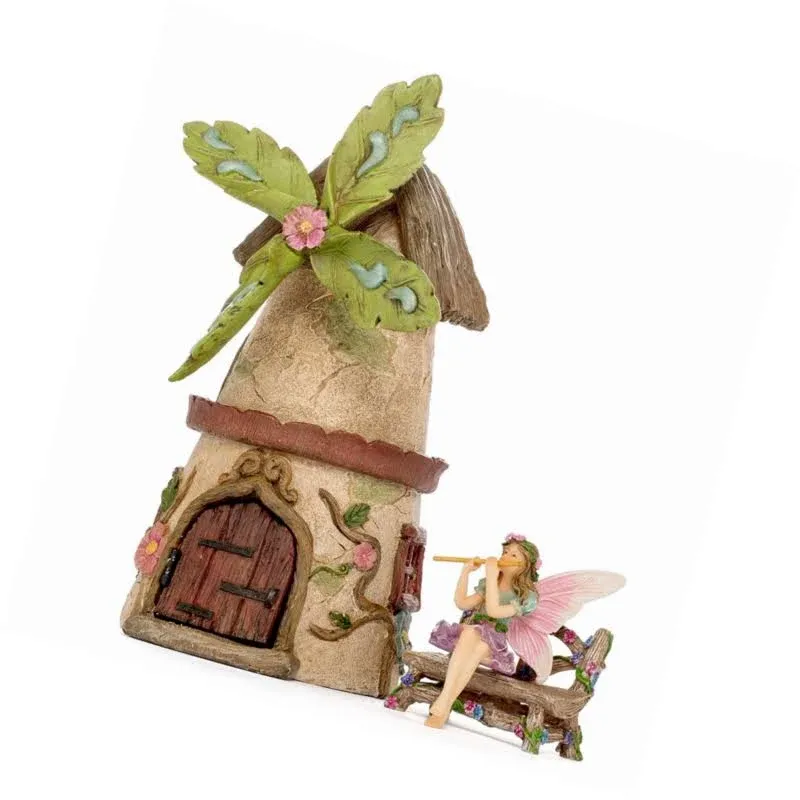 Miniature Fairy Garden House Kit - Mini Fairy Figurines - Indoor or Outdoor 3 Piece Accessory Set