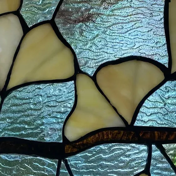 River of Goods 17.5"H Ginkgo Leaf Stained Glass Window Panel - Green