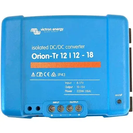 Victron Orion-TR DC-DC Converter - 12 VDC to 12 VDC - 18AMP Isolated