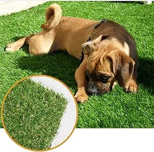 Thick Realistic Artificial Grass Mat Customized Sizes, 6ft x 10ft Synthetic F...