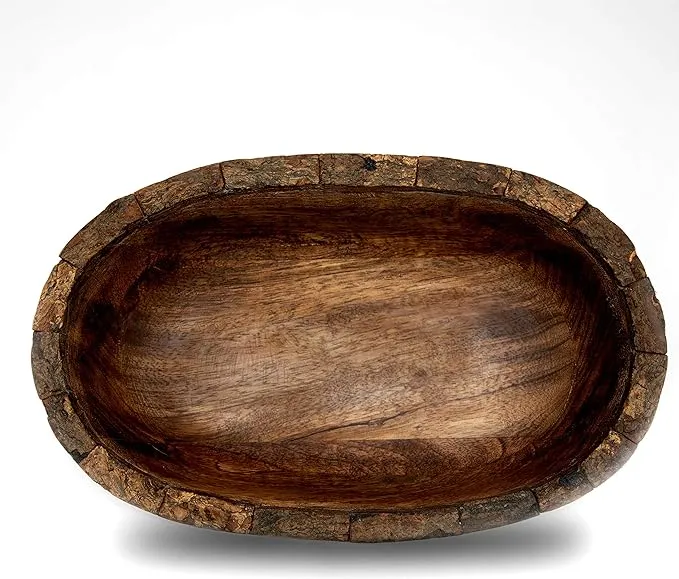 Heritage Lace Artisan Wood 10X6.5X2.75 Bowl, Natural (BK-004)