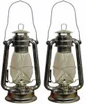 Shop4omni Silver Hurricane Kerosene Oil Lantern Emergency Hanging Light / Lamp - 12 Inches (2)