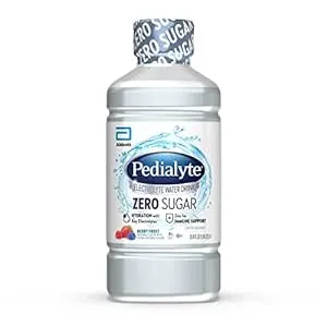 Pedialyte Electrolyte Water with Zero Sugar, Hydration with 3 Key Electrolytes & Zinc for Immune Support, Berry Frost, 1 Liter