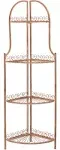 Safavieh Abarrane Wrought Iron 4 Tier Outdoor Corner Shelf in Antique Green