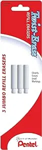 Pentel Twist-erase Refill Erasers, Qty 1, Pkg Of 3