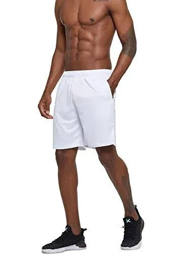 G Gradual Men&#039;s 7&#034; Workout Running Shorts Quick Large, 2 Pack: Black/White 