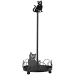 Cat Design Metal Paper Towel Holder, Metal Base for Added Support, Kitchen Storage and Organization – Measures 14" High x 5 3/4" Diameter, by Chef's Pride