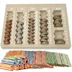 Coin Counter And Sorters Money Tray Bundled With 64 Coin Roll Wrappers