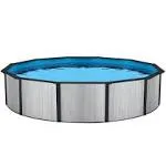 Blue Wave Savannah 24-ft Round 52-in Deep Hybrid Pool Package with 8-in Top Rail