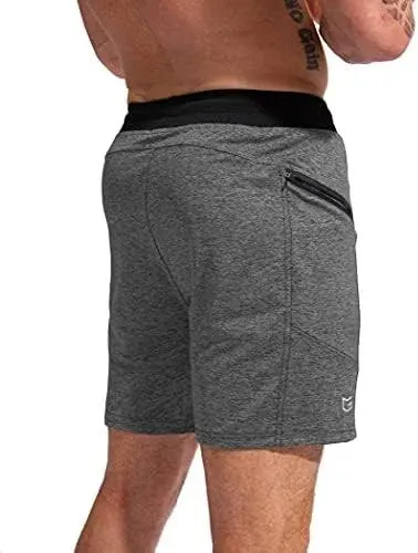 G Gradual Men's 7" Athletic Gym Shorts Quick Dry Workout Running Shorts with Zipper Pockets