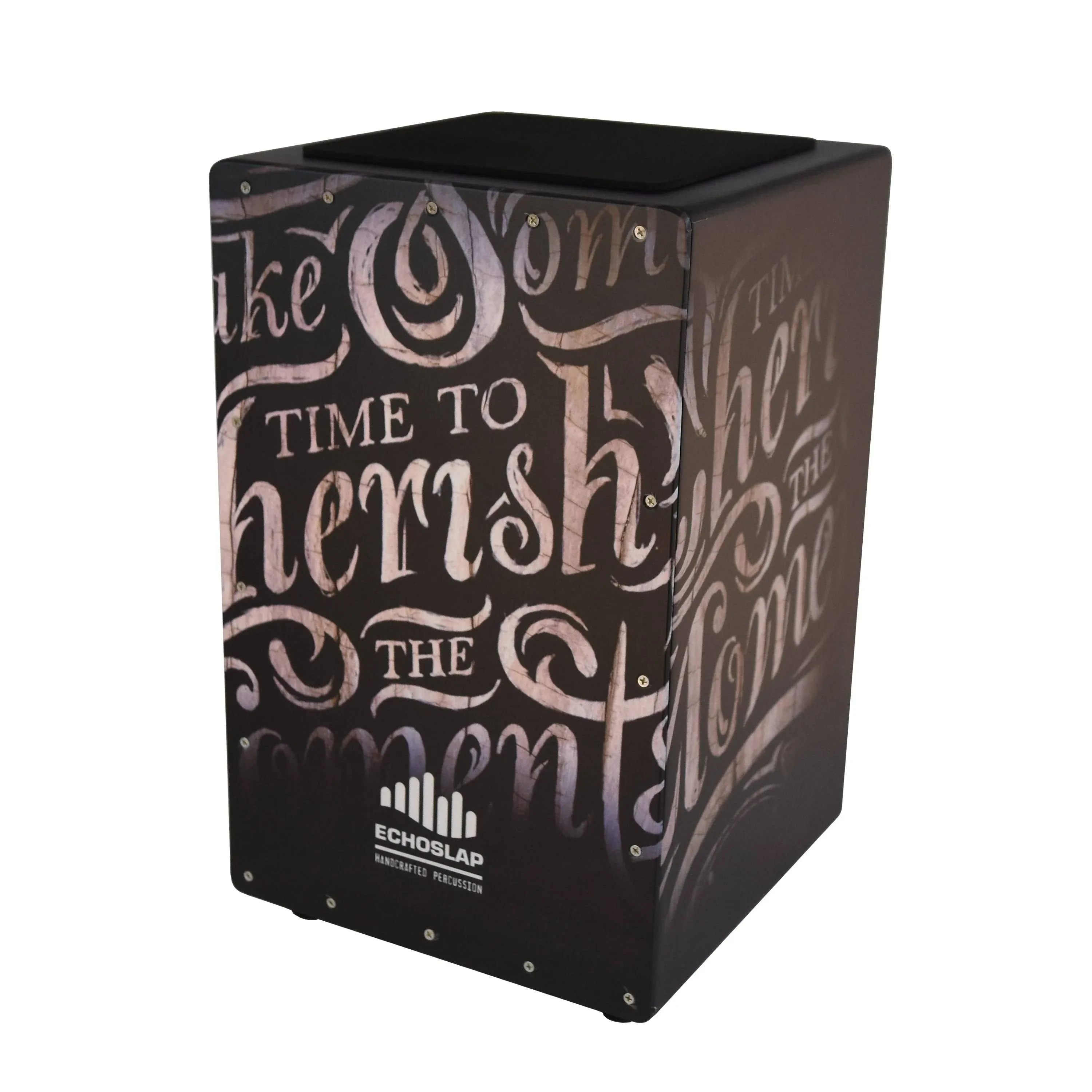 Echoslap GFX Cherish the Moments Cajon, Black, Hand Crafted, 21 Coiled Snare ...