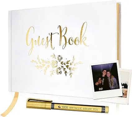 Original Wedding Guest Book with Gold Foil - Gorgeous Weddings Reception Sign in