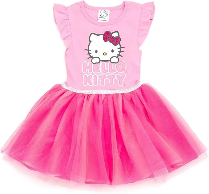 Hello Kitty July 4th Girls Tulle Dress Toddler to Big Kid Sizes (2T - 14-16)