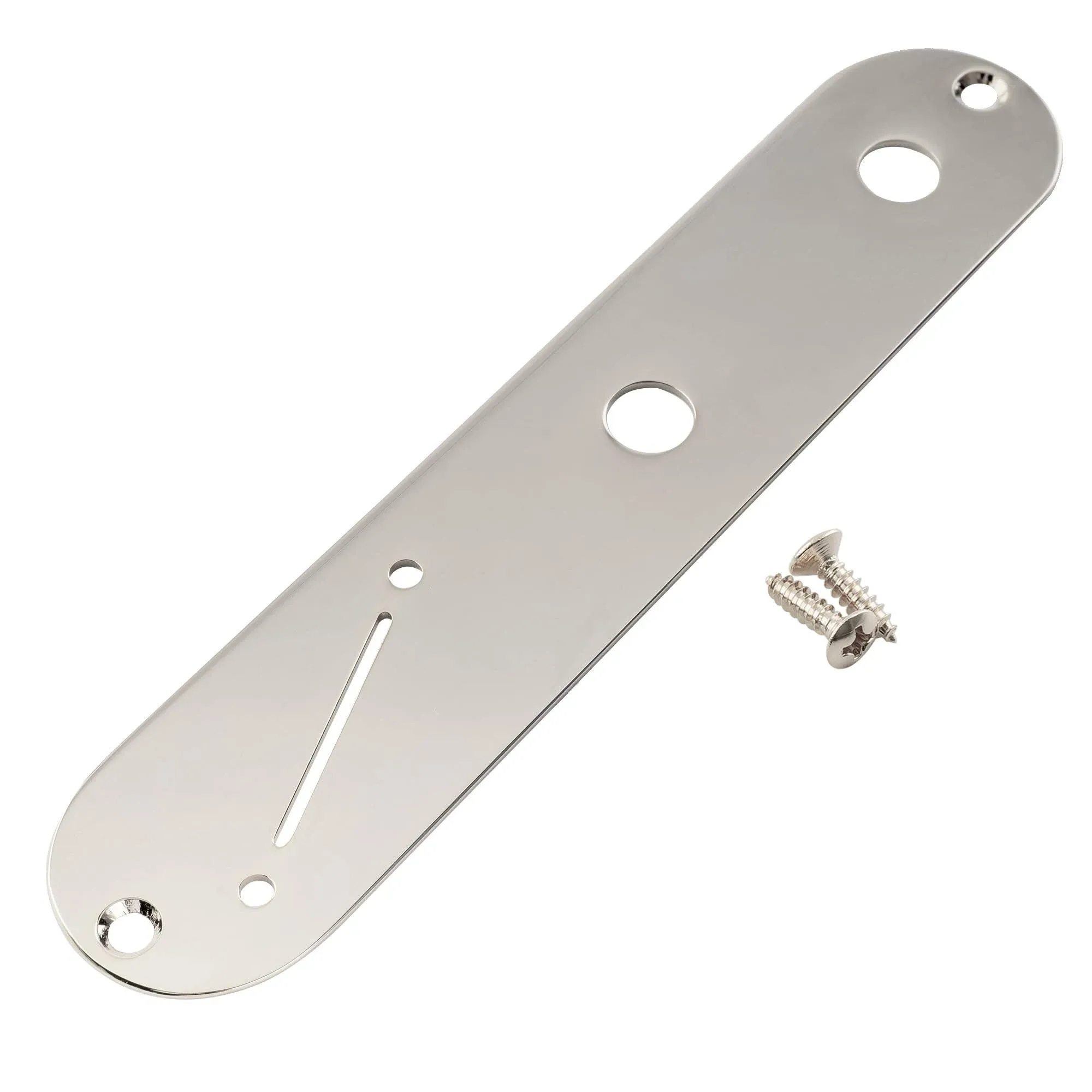 Musiclily Pro Nickel 32mm Steel Guitar Control Plate Narrow Pot Hole Angled Slot