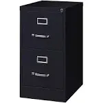 Pemberly Row 2 Drawers Vertical Black Metal Filing Cabinet Pre-assembled