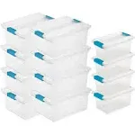 Sterilite Deep Clip Storage Box Container, 8 Pack & Medium Clip Box, 4 Pack