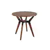 Outdoor Interiors Round 30 in. Eucalyptus and Metal Outdoor Bistro Table 30110NA