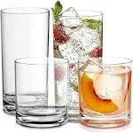 Elegant Plastic Drinking Glasses Set of 12 - Attractive Clear Acrylic Tumblers - Unbreakable Drinkware Set Ideal for Indoor and Outdoor - Kid Friendly…