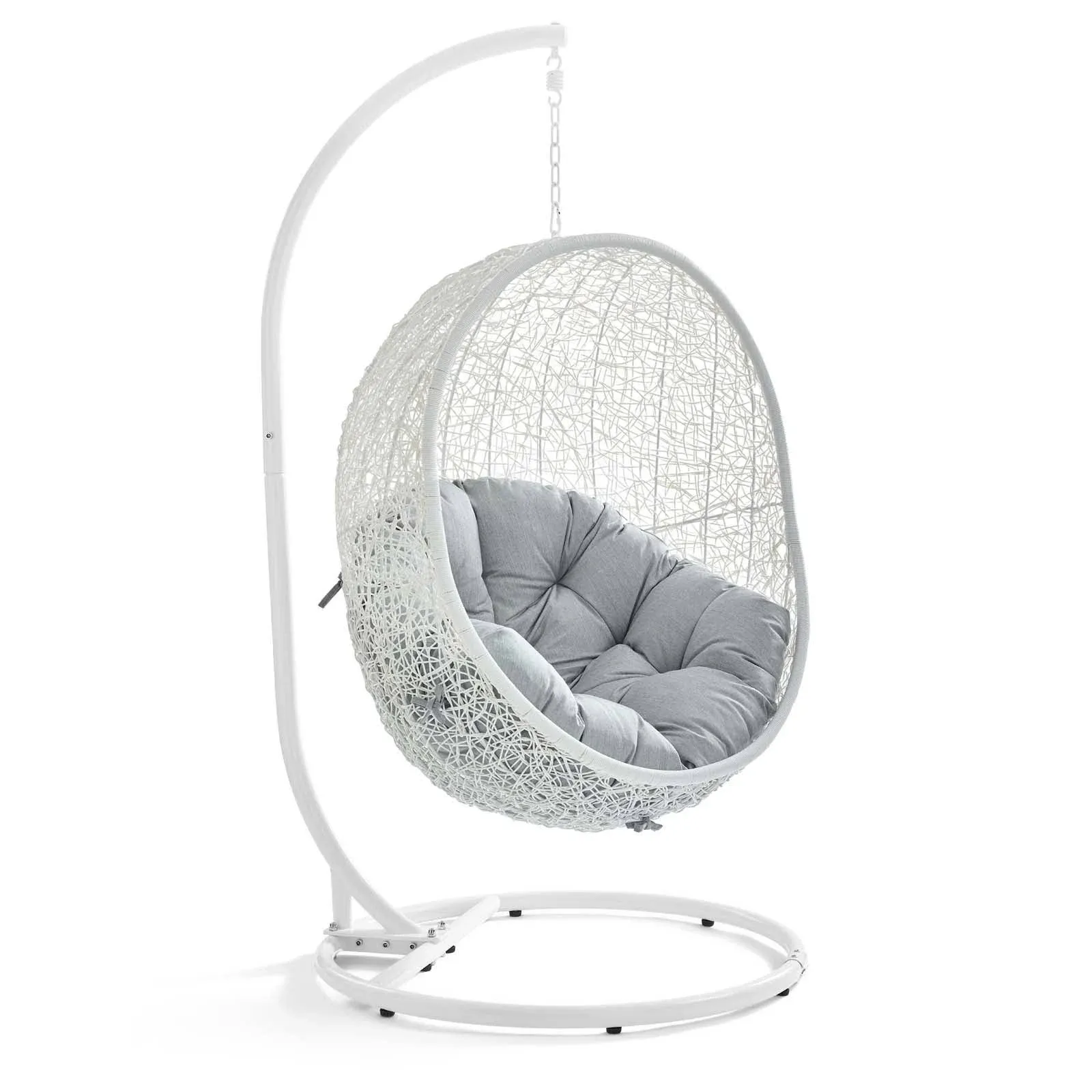 Hide Outdoor Patio Swing Chair - Luxurious Rattan Weave with Plush Cushion for Ultimate Relaxation