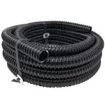 Sealproof 1&#034; Dia. Corrugated Pond Tubing 1-Inch ID, 20 FT Length Black PVC USA