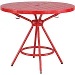 Safco CoGo Steel Outdoor/Indoor Table, Round, 36"W, Red