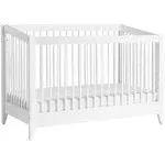 Babyletto Sprout 4 in 1 Convertible Crib with Toddler Bed Conversion Kit - Washed Natural / White