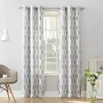 No. 918 Mikko Leaf Print Semi-Sheer Grommet Curtain Panel